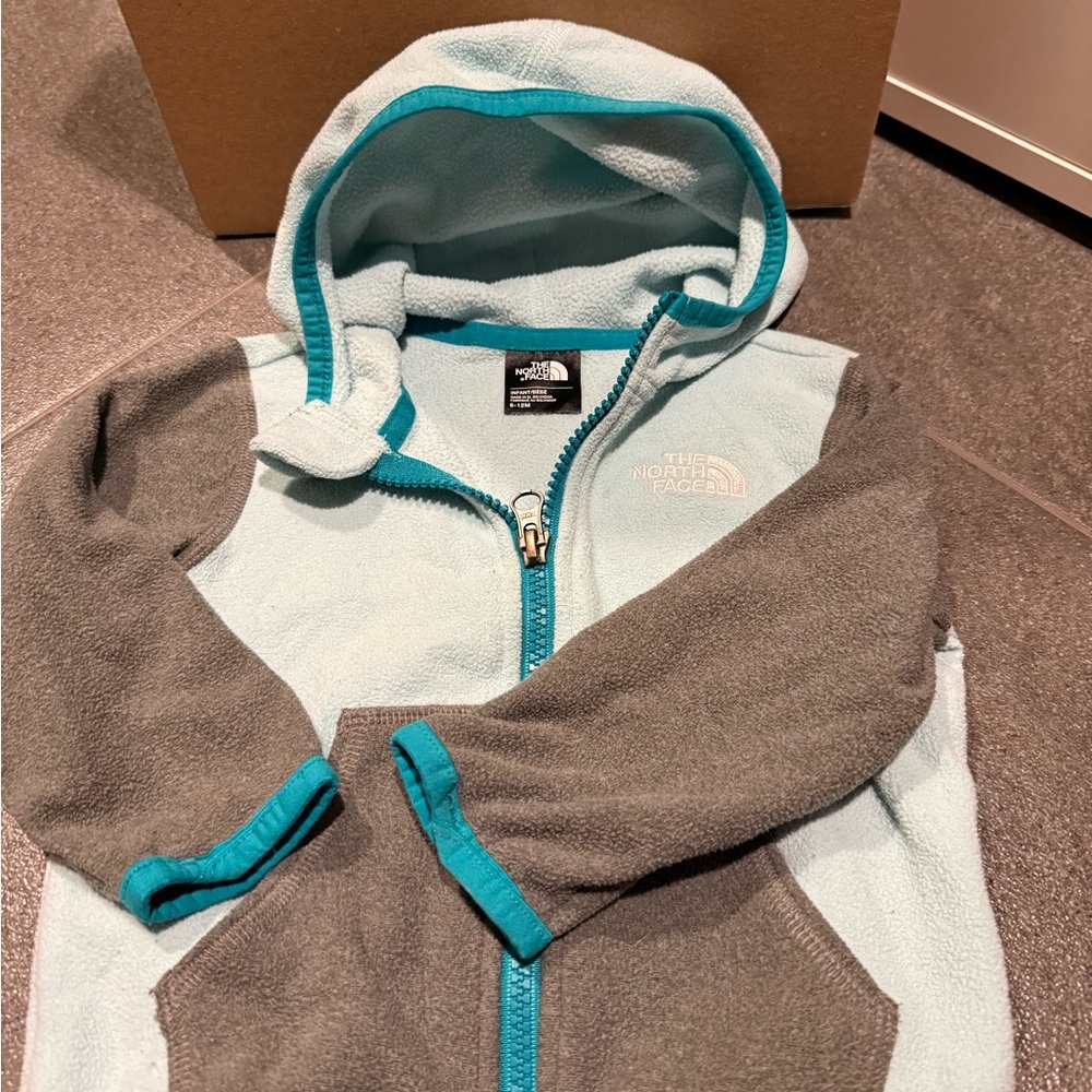 The North Face Kids' Light Teal and Gray Hoodie